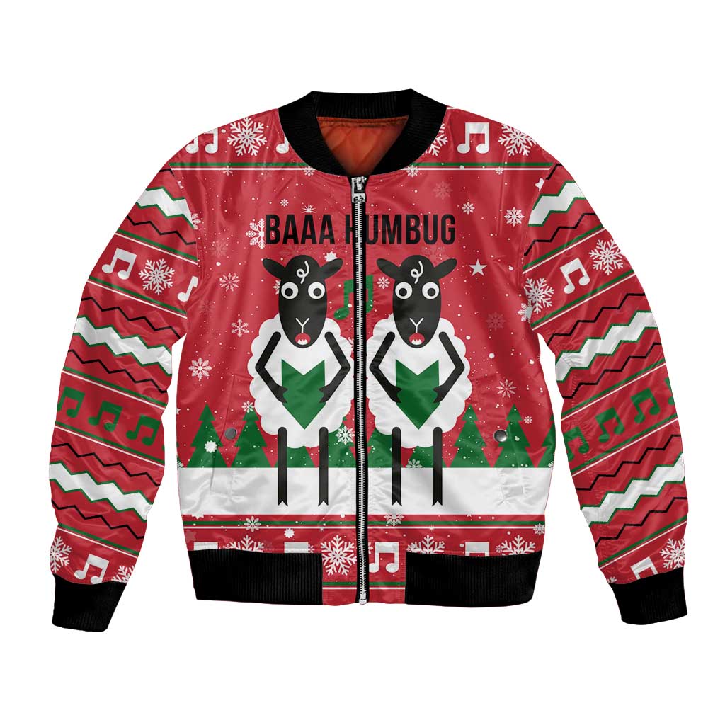 Vintage Sheep Music Christmas Bomber Jacket Xmas Holiday Patterns - Wonder Print Shop