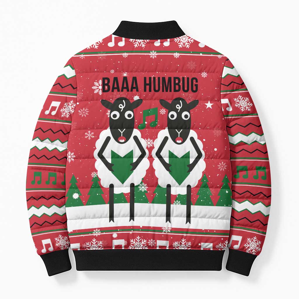 Vintage Sheep Music Christmas Bomber Puffer Jacket Xmas Holiday Patterns - Wonder Print Shop