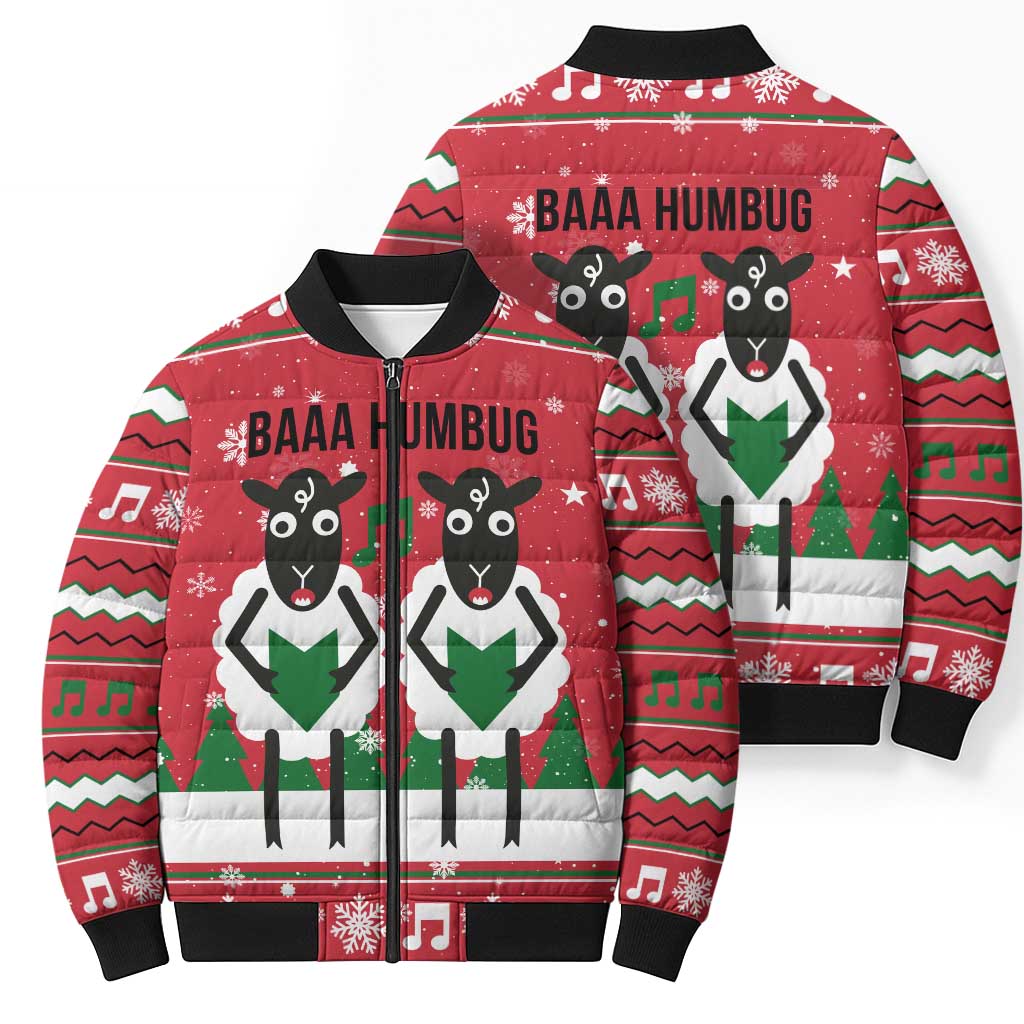 Vintage Sheep Music Christmas Bomber Puffer Jacket Xmas Holiday Patterns - Wonder Print Shop