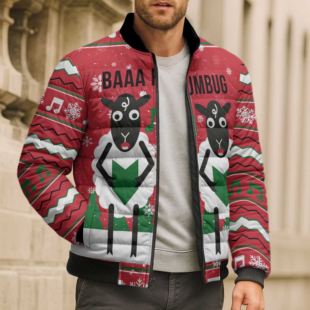 Vintage Sheep Music Christmas Bomber Puffer Jacket Xmas Holiday Patterns - Wonder Print Shop