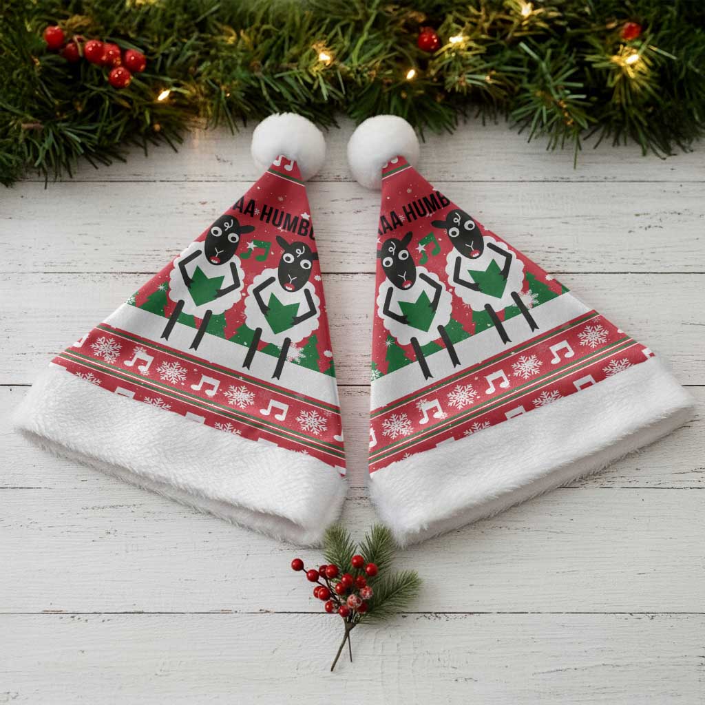 Vintage Sheep Music Christmas Santa Hat Xmas Holiday Patterns - Wonder Print Shop