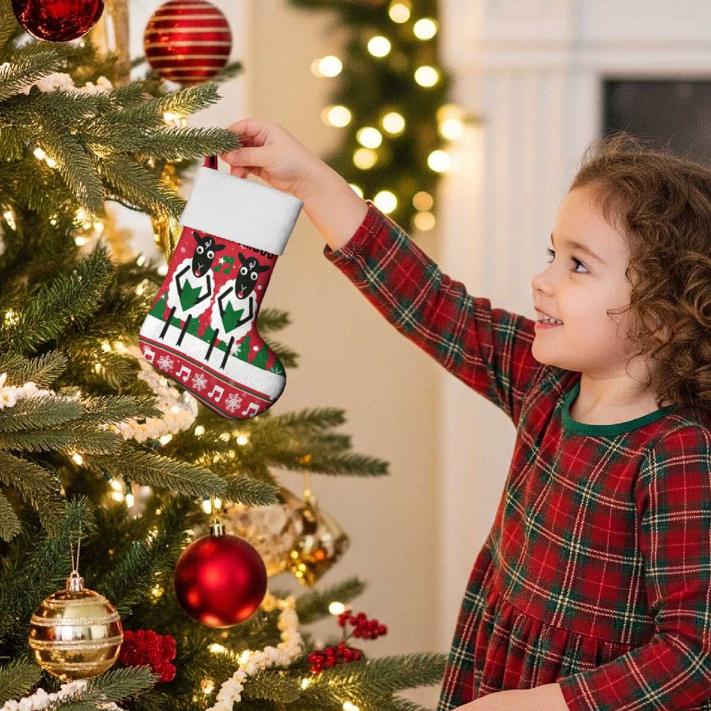 Vintage Sheep Music Christmas Stocking Xmas Holiday Patterns - Wonder Print Shop