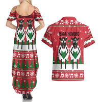 Vintage Sheep Music Christmas Couples Matching Summer Maxi Dress and Hawaiian Shirt Xmas Holiday Patterns - Wonder Print Shop
