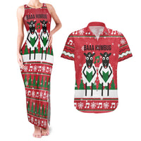 Vintage Sheep Music Christmas Couples Matching Tank Maxi Dress and Hawaiian Shirt Xmas Holiday Patterns - Wonder Print Shop