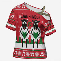 Vintage Sheep Music Christmas Cross Shoulder Shirt Xmas Holiday Patterns - Wonder Print Shop