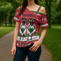 Vintage Sheep Music Christmas Cross Shoulder Shirt Xmas Holiday Patterns - Wonder Print Shop