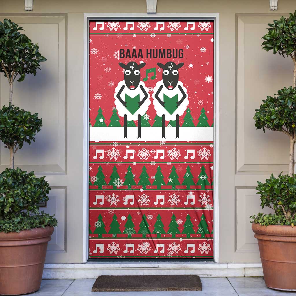 Vintage Sheep Music Christmas Door Cover Xmas Holiday Patterns - Wonder Print Shop