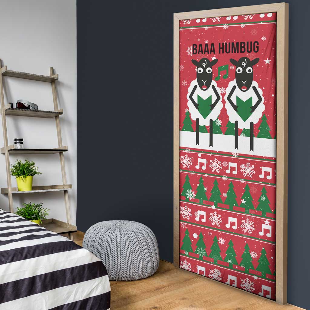 Vintage Sheep Music Christmas Door Cover Xmas Holiday Patterns - Wonder Print Shop
