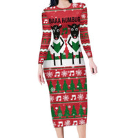 Vintage Sheep Music Christmas Family Matching Long Sleeve Bodycon Dress and Hawaiian Shirt Xmas Holiday Patterns - Wonder Print Shop