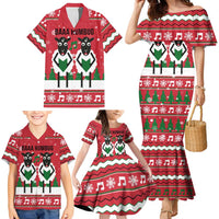 Vintage Sheep Music Christmas Family Matching Mermaid Dress and Hawaiian Shirt Xmas Holiday Patterns - Wonder Print Shop