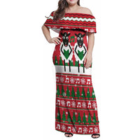 Vintage Sheep Music Christmas Family Matching Off Shoulder Maxi Dress and Hawaiian Shirt Xmas Holiday Patterns - Wonder Print Shop