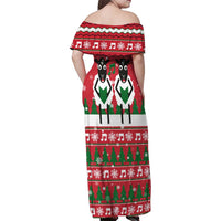 Vintage Sheep Music Christmas Family Matching Off Shoulder Maxi Dress and Hawaiian Shirt Xmas Holiday Patterns - Wonder Print Shop