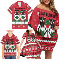 Vintage Sheep Music Christmas Family Matching Off Shoulder Short Dress and Hawaiian Shirt Xmas Holiday Patterns - Wonder Print Shop