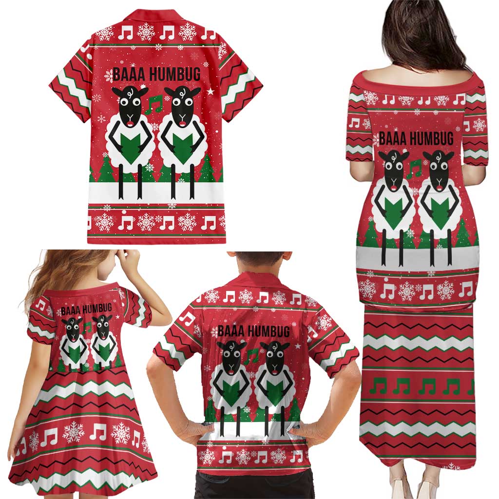 Vintage Sheep Music Christmas Family Matching Puletasi and Hawaiian Shirt Xmas Holiday Patterns - Wonder Print Shop