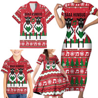 Vintage Sheep Music Christmas Family Matching Short Sleeve Bodycon Dress and Hawaiian Shirt Xmas Holiday Patterns - Wonder Print Shop