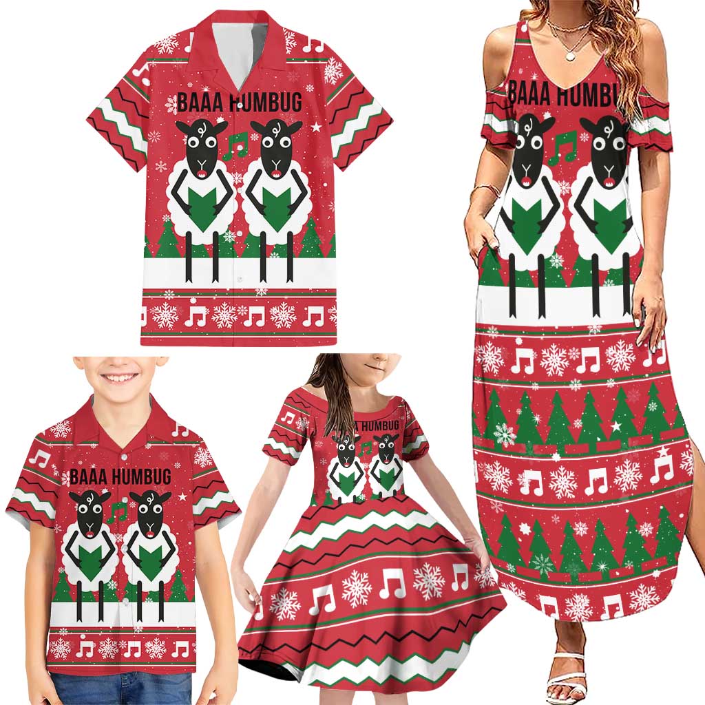 Vintage Sheep Music Christmas Family Matching Summer Maxi Dress and Hawaiian Shirt Xmas Holiday Patterns - Wonder Print Shop