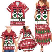 Vintage Sheep Music Christmas Family Matching Summer Maxi Dress and Hawaiian Shirt Xmas Holiday Patterns - Wonder Print Shop