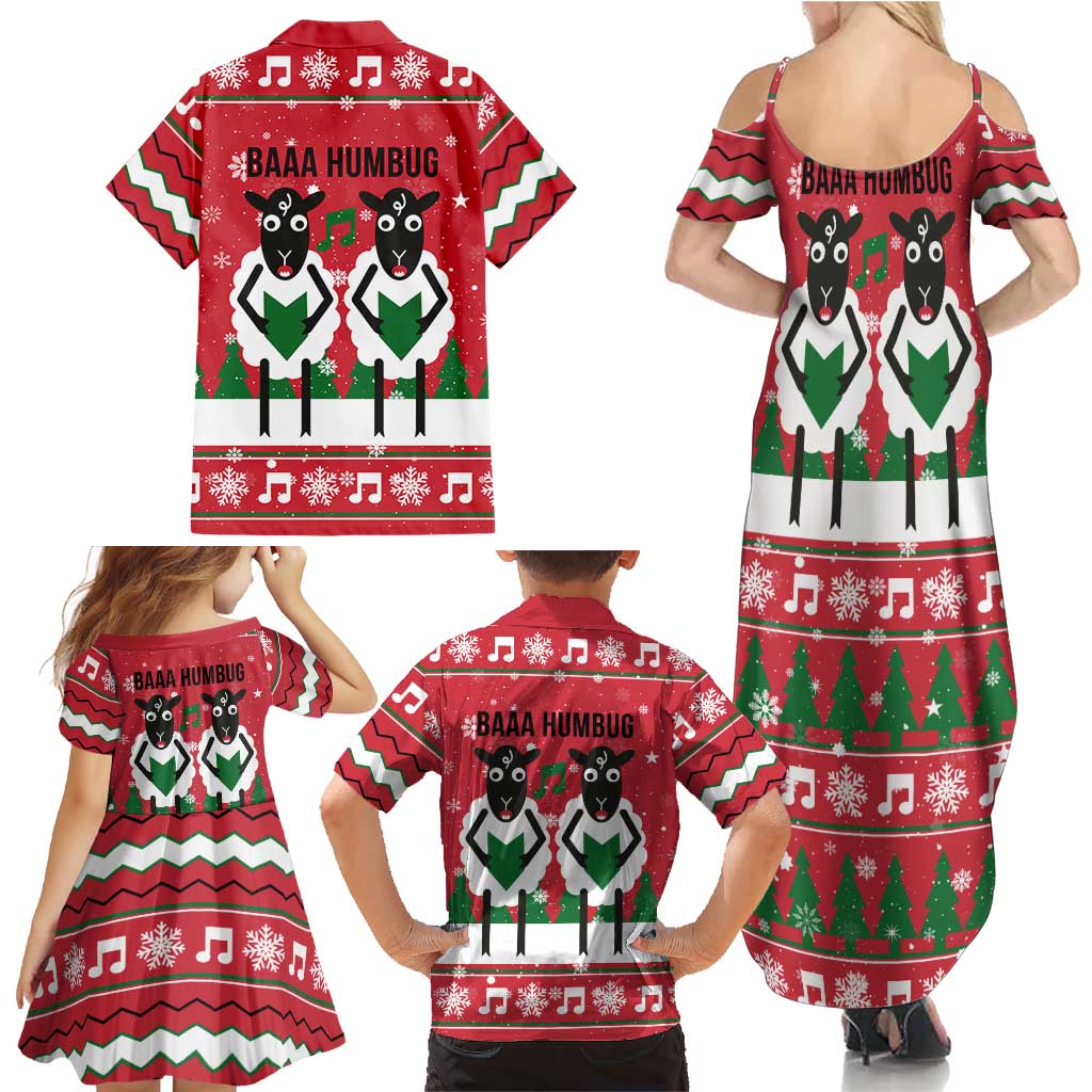 Vintage Sheep Music Christmas Family Matching Summer Maxi Dress and Hawaiian Shirt Xmas Holiday Patterns - Wonder Print Shop
