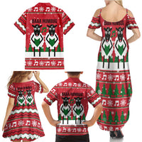 Vintage Sheep Music Christmas Family Matching Summer Maxi Dress and Hawaiian Shirt Xmas Holiday Patterns - Wonder Print Shop
