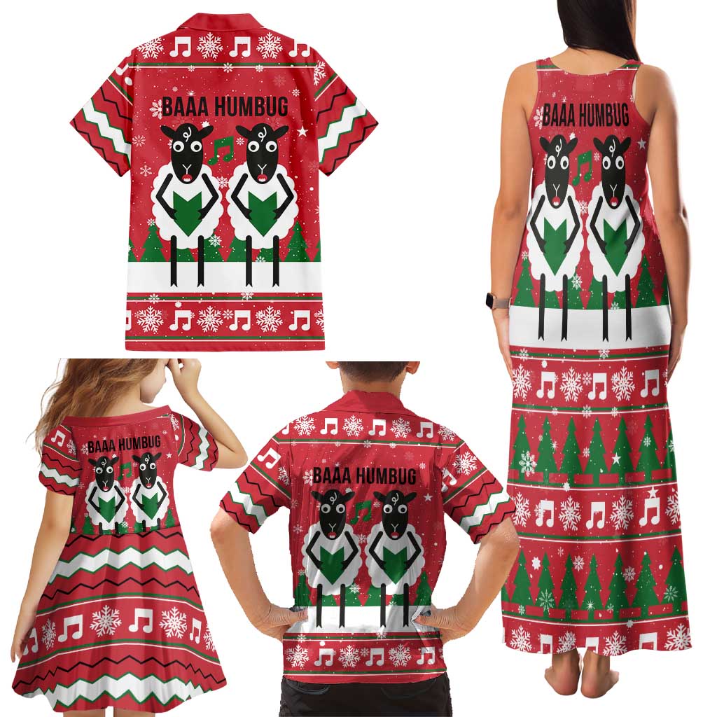 Vintage Sheep Music Christmas Family Matching Tank Maxi Dress and Hawaiian Shirt Xmas Holiday Patterns - Wonder Print Shop