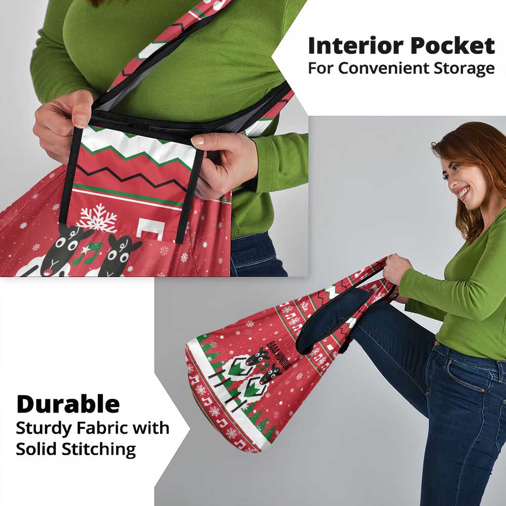 Vintage Sheep Music Christmas Grocery Bag Xmas Holiday Patterns - Wonder Print Shop