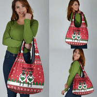 Vintage Sheep Music Christmas Grocery Bag Xmas Holiday Patterns - Wonder Print Shop