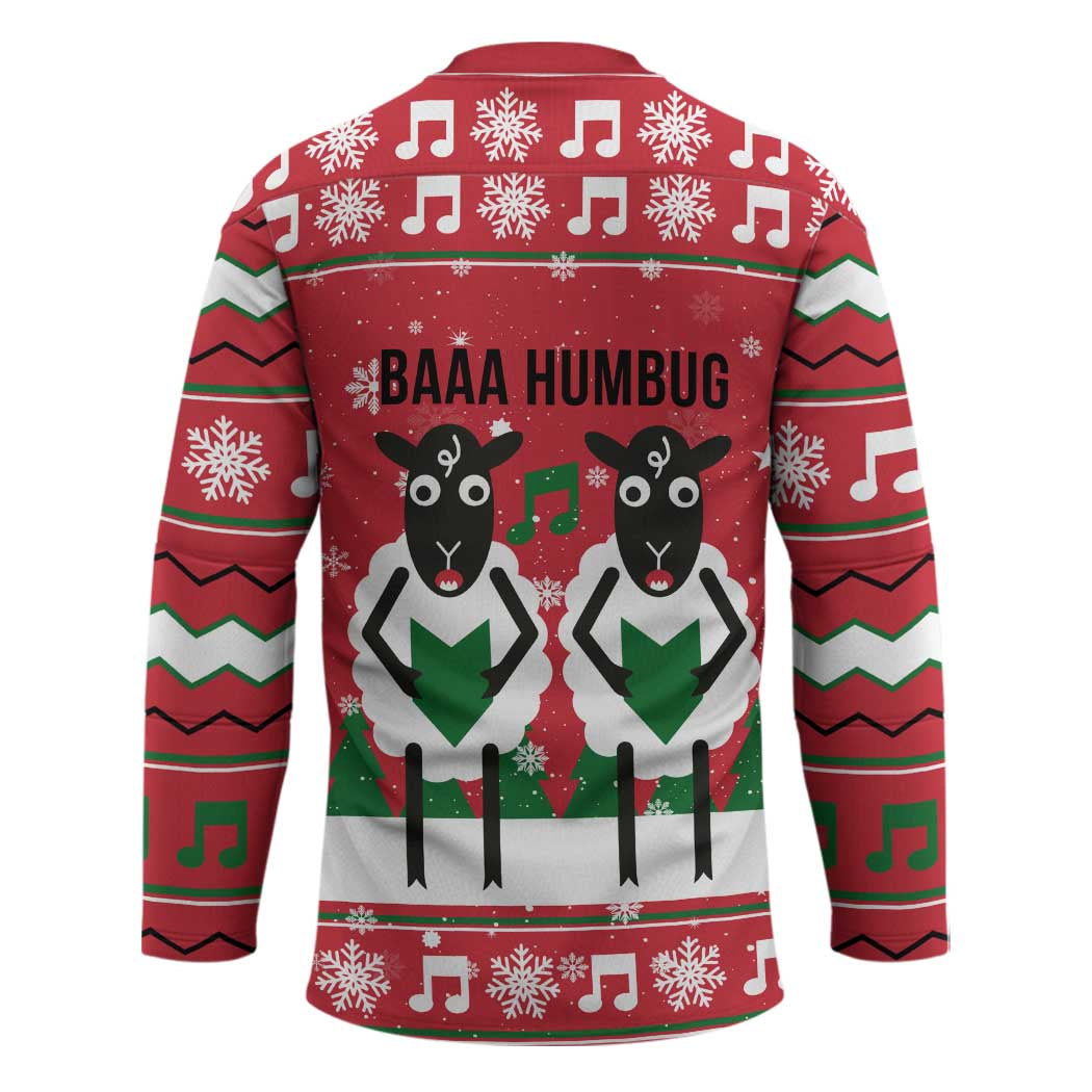 Vintage Sheep Music Christmas Hockey Jersey Xmas Holiday Patterns - Wonder Print Shop