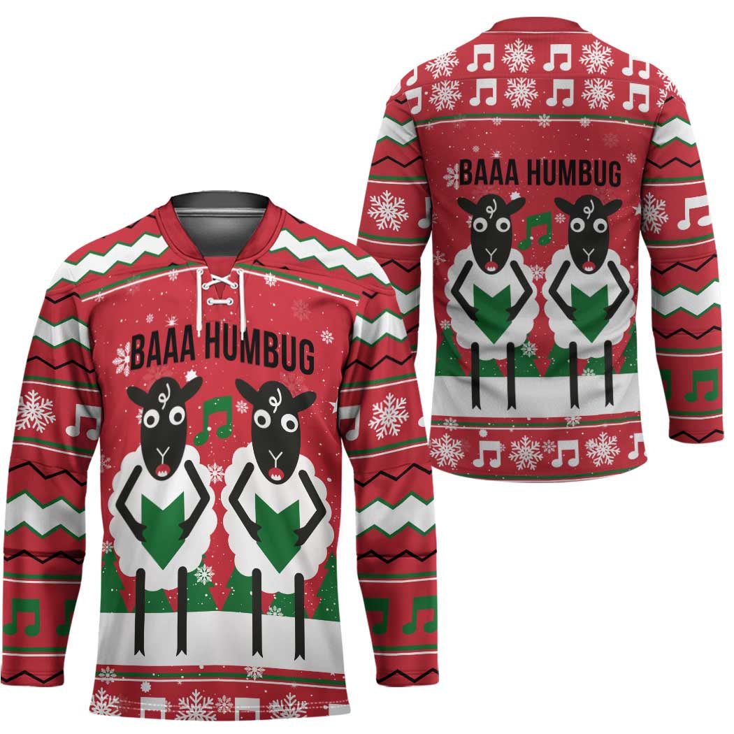 Vintage Sheep Music Christmas Hockey Jersey Xmas Holiday Patterns - Wonder Print Shop