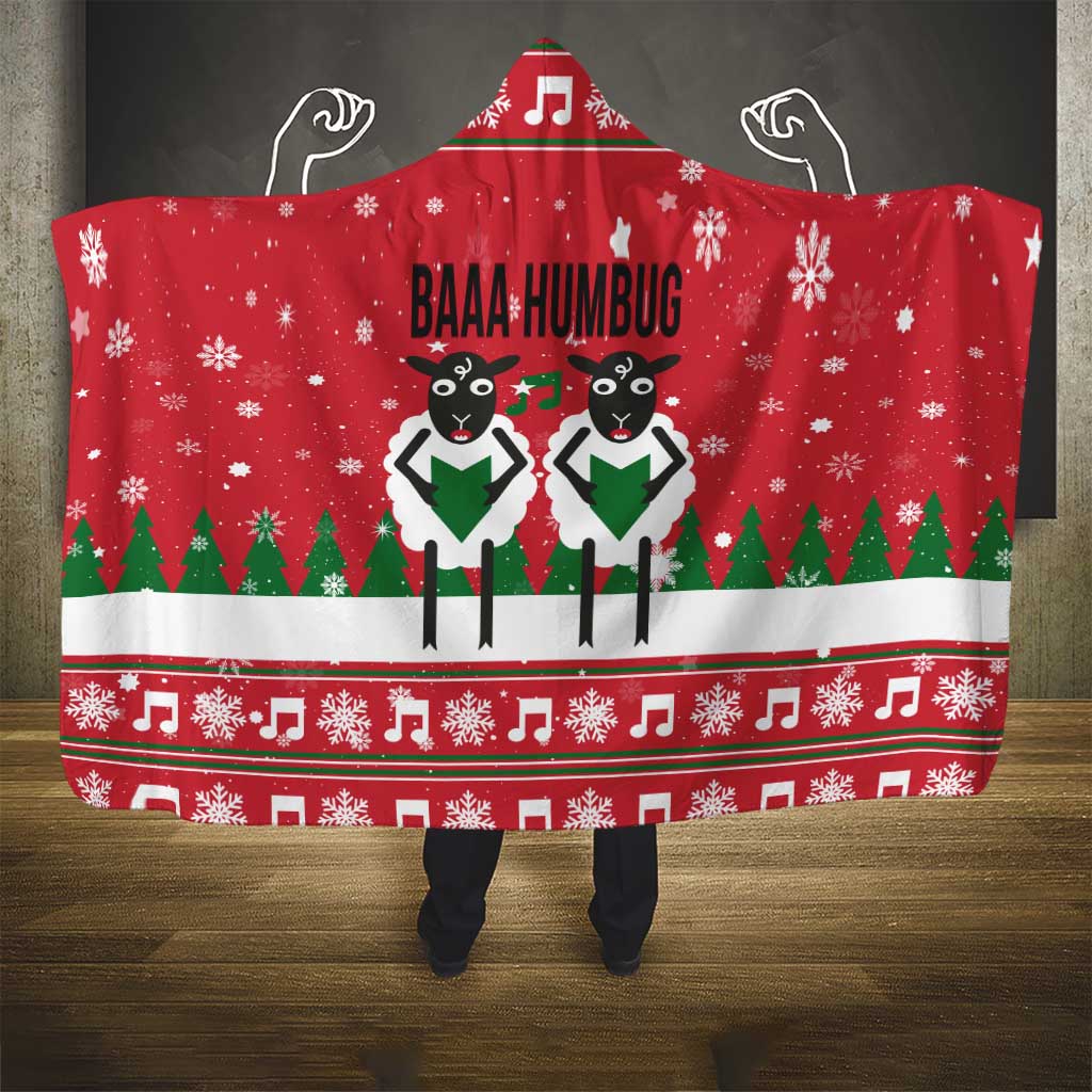 Vintage Sheep Music Christmas Hooded Blanket Xmas Holiday Patterns - Wonder Print Shop