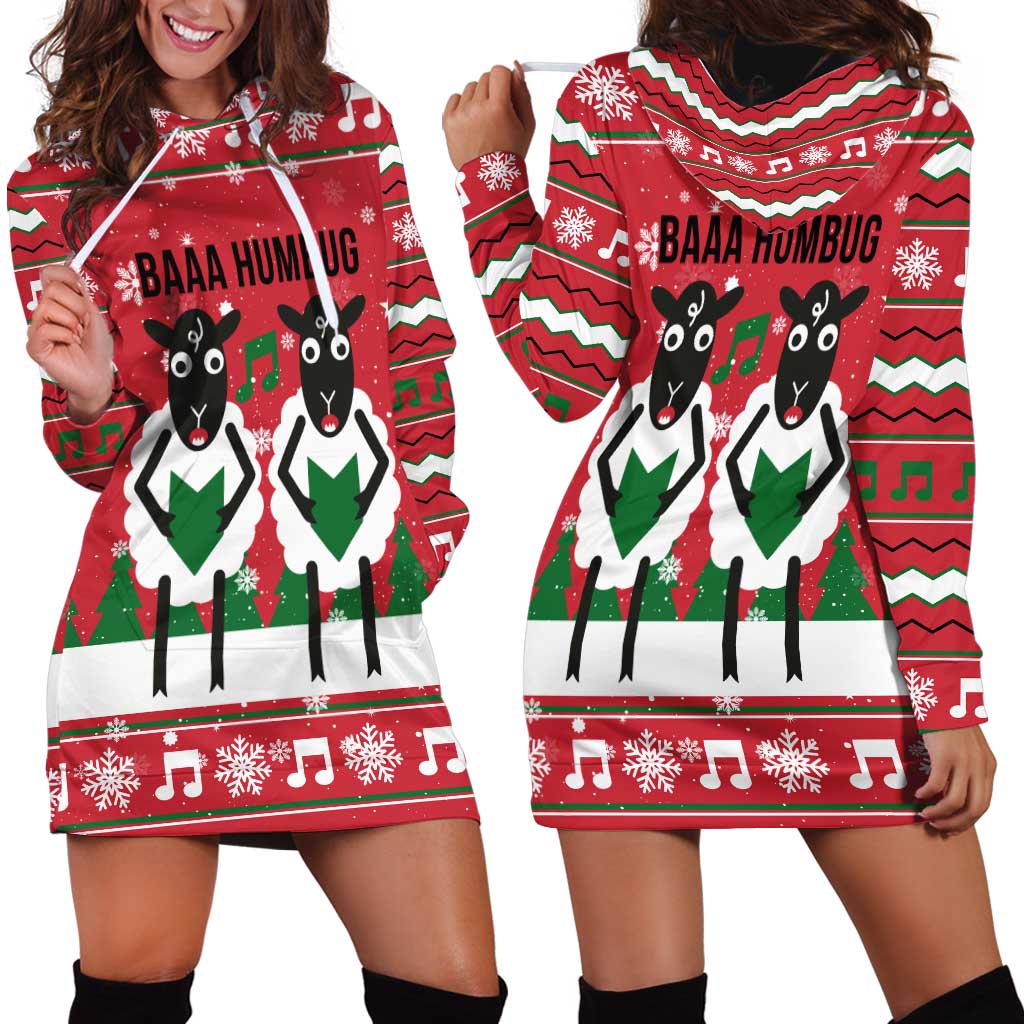 Vintage Sheep Music Christmas Hoodie Dress Xmas Holiday Patterns - Wonder Print Shop