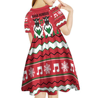 Vintage Sheep Music Christmas Kid Short Sleeve Dress Xmas Holiday Patterns - Wonder Print Shop