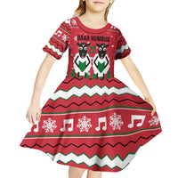 Vintage Sheep Music Christmas Kid Short Sleeve Dress Xmas Holiday Patterns - Wonder Print Shop
