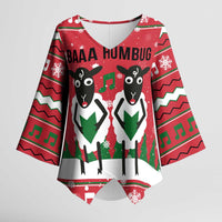 Vintage Sheep Music Christmas Kimono Sleeve Blouse Xmas Holiday Patterns - Wonder Print Shop