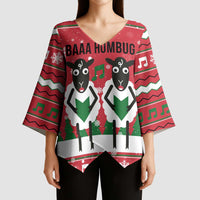 Vintage Sheep Music Christmas Kimono Sleeve Blouse Xmas Holiday Patterns - Wonder Print Shop
