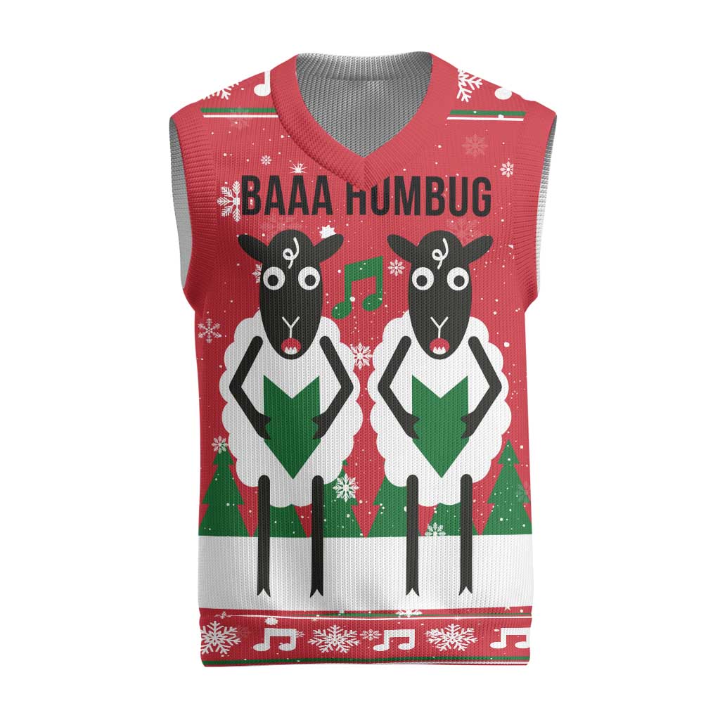 Vintage Sheep Music Christmas Knitted V-Neck Vest Xmas Holiday Patterns - Wonder Print Shop