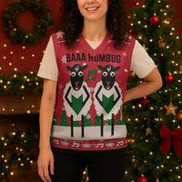 Vintage Sheep Music Christmas Knitted V-Neck Vest Xmas Holiday Patterns - Wonder Print Shop