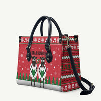 Vintage Sheep Music Christmas Leather Bag Xmas Holiday Patterns - Wonder Print Shop