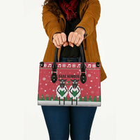 Vintage Sheep Music Christmas Leather Bag Xmas Holiday Patterns - Wonder Print Shop
