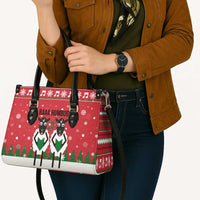 Vintage Sheep Music Christmas Leather Bag Xmas Holiday Patterns - Wonder Print Shop