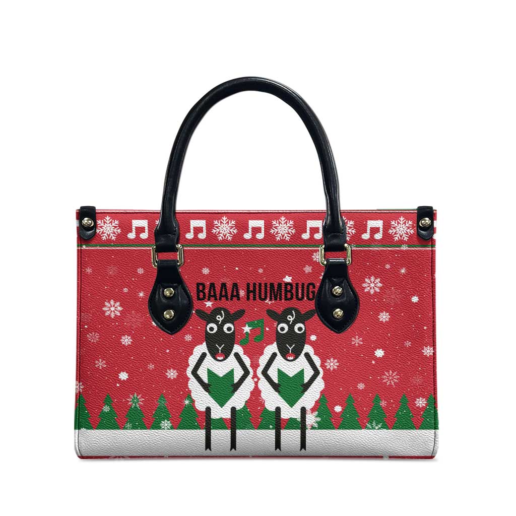 Vintage Sheep Music Christmas Leather Bag Xmas Holiday Patterns - Wonder Print Shop