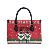 Vintage Sheep Music Christmas Leather Bag Xmas Holiday Patterns - Wonder Print Shop