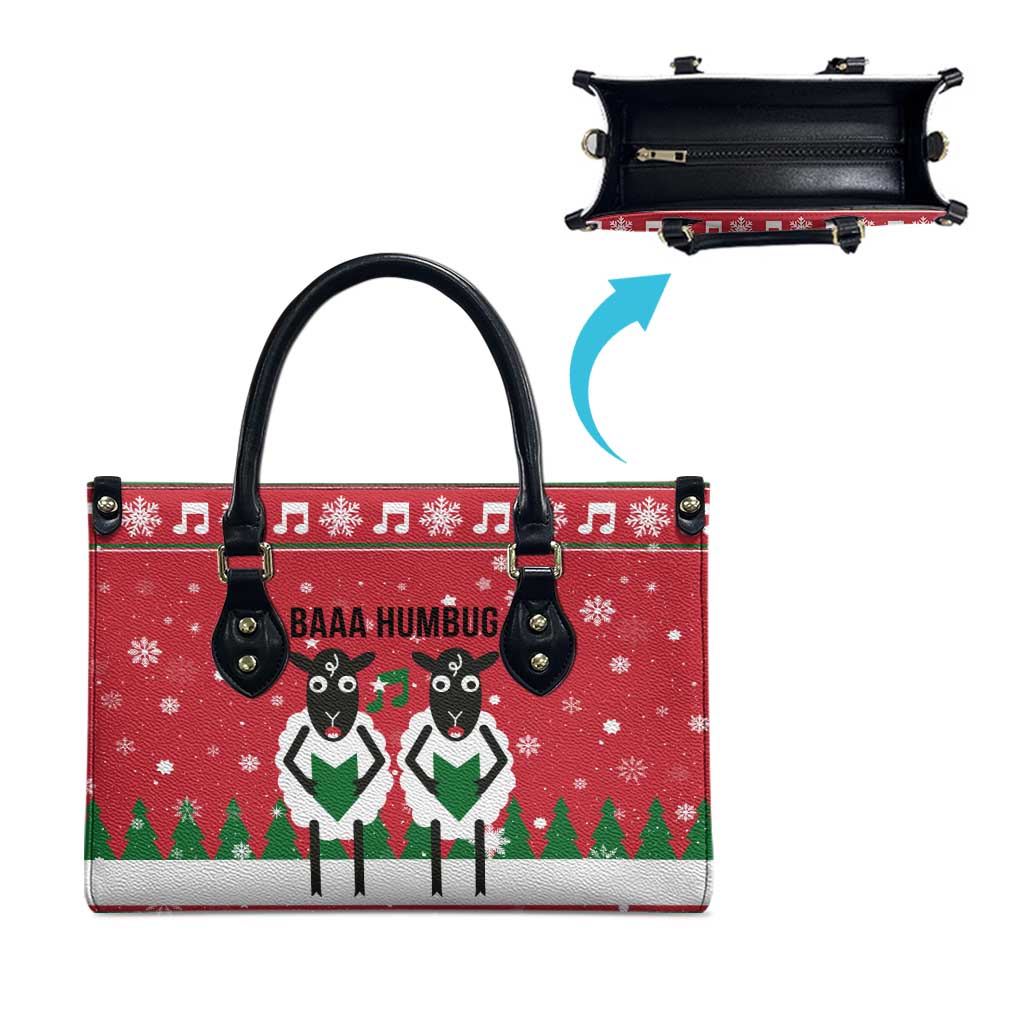 Vintage Sheep Music Christmas Leather Bag Xmas Holiday Patterns - Wonder Print Shop