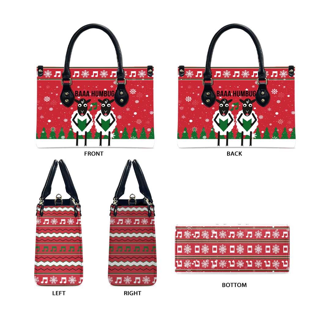 Vintage Sheep Music Christmas Leather Bag Xmas Holiday Patterns - Wonder Print Shop