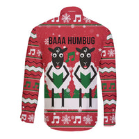 Vintage Sheep Music Christmas Long Sleeve Button Shirt Xmas Holiday Patterns - Wonder Print Shop