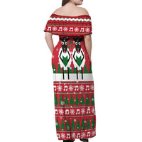 Vintage Sheep Music Christmas Off Shoulder Maxi Dress Xmas Holiday Patterns - Wonder Print Shop