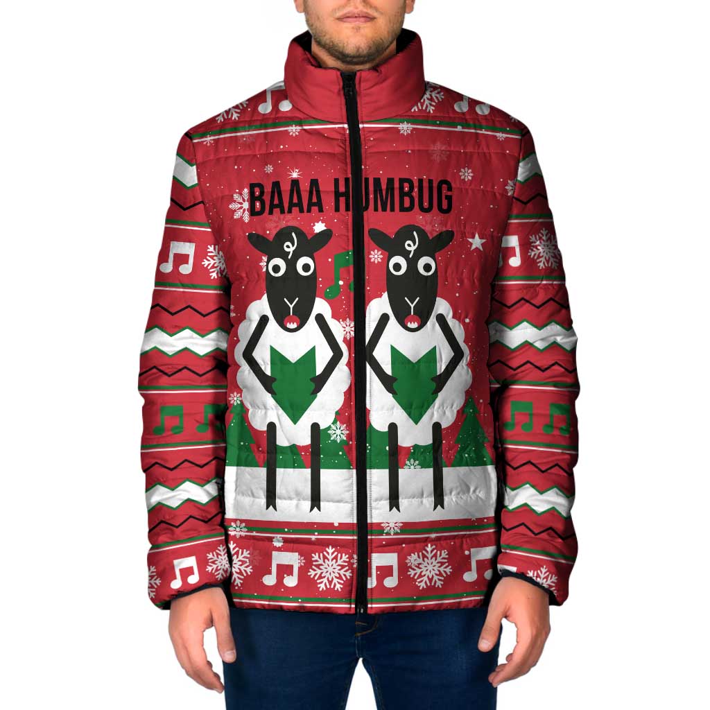 Vintage Sheep Music Christmas Padded Jacket Xmas Holiday Patterns - Wonder Print Shop