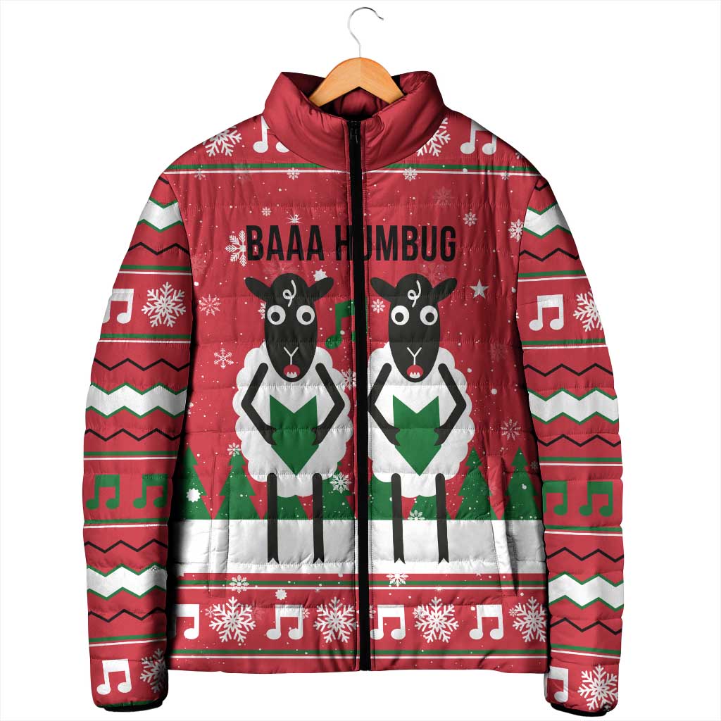 Vintage Sheep Music Christmas Padded Jacket Xmas Holiday Patterns - Wonder Print Shop