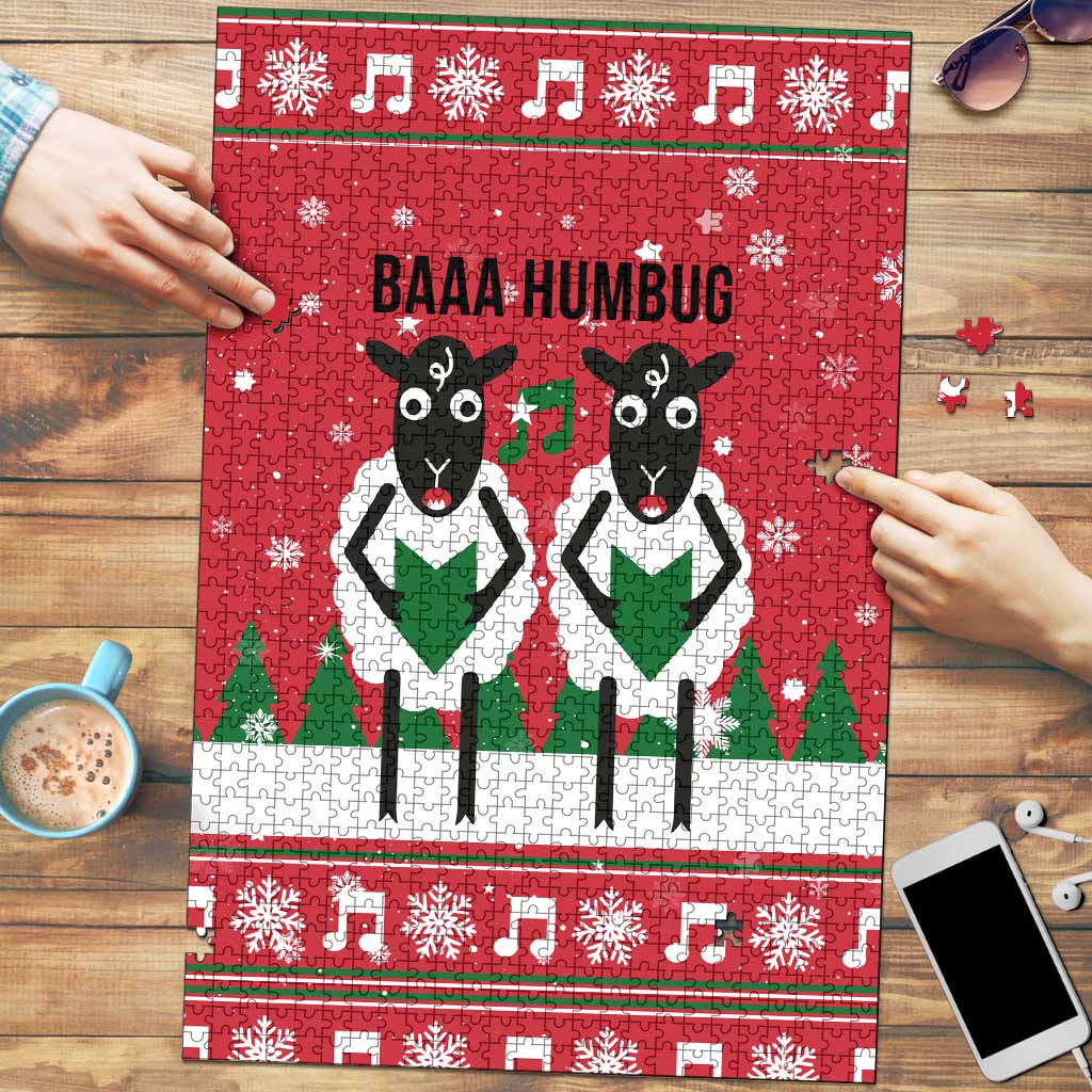 Vintage Sheep Music Christmas Puzzle Xmas Holiday Patterns - Wonder Print Shop