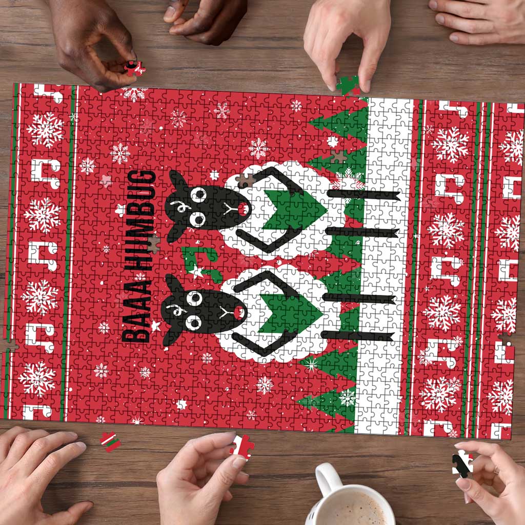 Vintage Sheep Music Christmas Puzzle Xmas Holiday Patterns - Wonder Print Shop