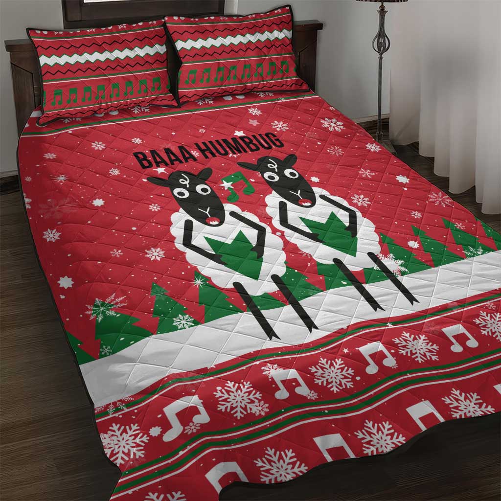 Vintage Sheep Music Christmas Quilt Bed Set Xmas Holiday Patterns - Wonder Print Shop